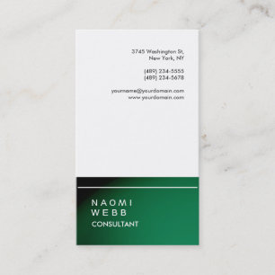 Trendy Stylish White Green Consultant Creative Visitekaartje