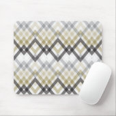 Trendy Stylish Zig Zag Chevron Check Black Gold Muismat (Met muis)
