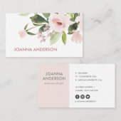 TRENDY SUBTLE KLEUR WASH BLUSH PINK FLORAL BUNCH VISITEKAARTJE (Voorkant / Achterkant)
