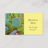 Trendy Succulent Botanical Cactus Yellow Visitekaartje (Voorkant)