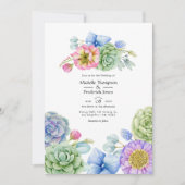 Trendy Succulent Floral Wedding Kaart (Voorkant)