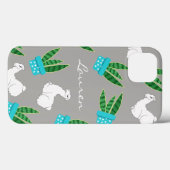 Trendy Succulents & Sleeping Llama | Gepersonalise Case-Mate iPhone Case (Achterkant (horizontaal))