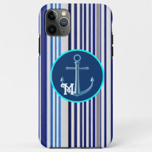 Trendy Summer Navy Blue Boat Stripes Collectie iPhone 11 Pro Max Hoesje