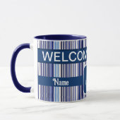 Trendy Summer Navy Blue Boat Stripes Collectie Mok (Links)
