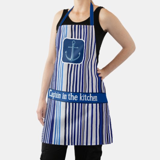 Trendy Summer Navy Blue Boat Stripes Collectie Schort (Insitu)