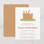 Trendy Summer Picnic Birthday Party Kaart (Voorkant / Achterkant)