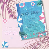 Trendy Summer Pool Party Uitnodiging