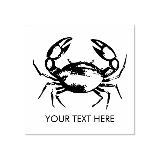Trendy Summer Seafood Crab Nautical Personalized Rubberstempel (Afrduk)
