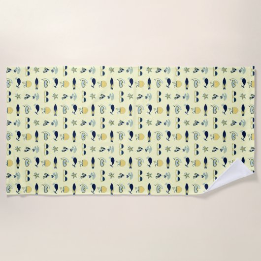 Trendy Summer Symbols Pattern Strandlaken (Voorkant)
