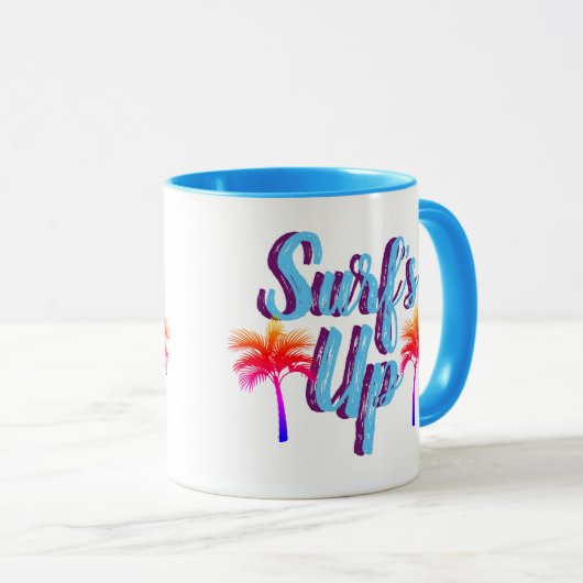 Trendy Surf Up Sunset Palm Trees Mok (Voorkant rechts)