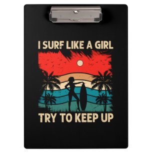 Trendy surfen vibes Ik Surf als een meisje Klembord