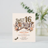 Trendy Sweet 16 Luipaardprint Safari (Staand voorkant)