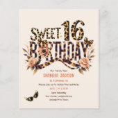 Trendy Sweet 16 Luipaardprint Safari (Voorkant)