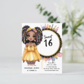 Trendy Sweet 16 Zwart Tiener Verjaardag Zwart Goud (Staand voorkant)