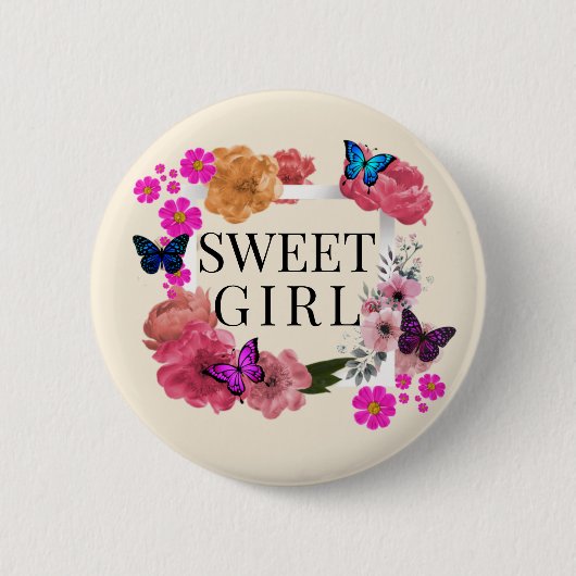 Trendy Sweet Girl Button (Voorkant)