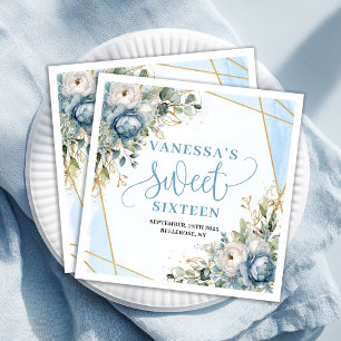 Trendy Sweet Sixteen Stof Blau Groene Tafel Servet