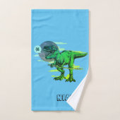 Trendy T Rex Dinosaurus gepersonaliseerd Bad Handdoek (Handdoek)