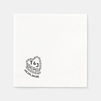 Trendy  taart initiaal servet