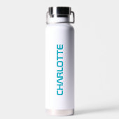 Trendy Tale Blau Naam Schrift Custom Waterfles (Achterkant)