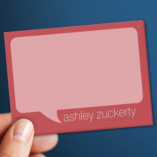 Trendy Talk Bubble met persoonlijke naam RED Post-it® Notes
