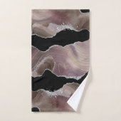 Trendy Taupe & Black Agate Silver Glitter Bad Handdoek (Handdoek)