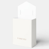 Trendy Taupe & Ivoor Script Bruiloft Dank u Bedankdoosjes (Geopend)