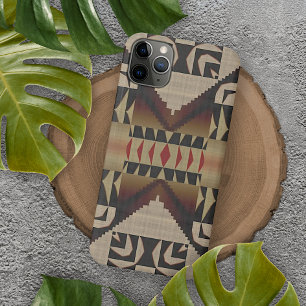 Trendy Taupe Tane Beige Bruine Rode Zwarte Mozaïek iPhone 11 Pro Max Hoesje