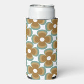 Trendy Teal Caramel Retro Groovy Flowers Seamless (Seltzer Achterkant)