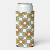 Trendy Teal Caramel Retro Groovy Flowers Seamless (Seltzer Voorkant)