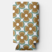 Trendy Teal Caramel Retro Groovy Flowers Seamless (Achterkant)