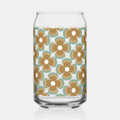 Trendy Teal Caramel Retro Groovy Flowers Seamless (Recto)