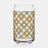 Trendy Teal Caramel Retro Groovy Flowers Seamless (Gauche)