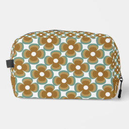 Trendy Teal Caramel Retro Groovy Flowers Seamless Toilettasje