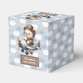 Trendy Teddy Bear Pilot Boy Baby Favoriet Box Bedankdoosjes (Achterkant)