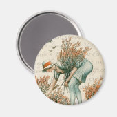 Trendy  tekstvrouw in het nationale parkscript magneet (Voorkant / Achterkant)