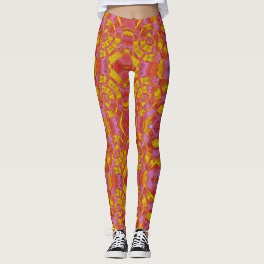Trendy Tequila Sunrise Fitness Leggings (Voorkant)