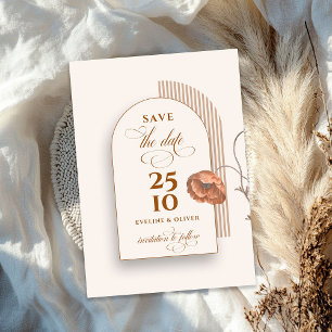 Trendy Terracotta bloemen boog bruin tinten ivoor Kaart