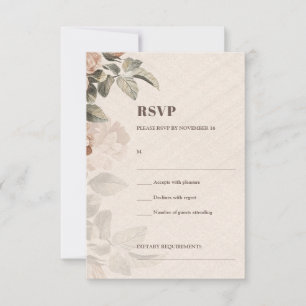 Trendy Terracotta bloemen groen blad RSVP Kaartje