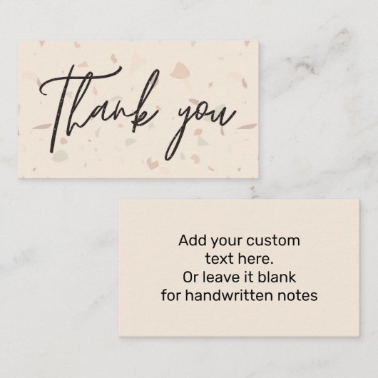 Trendy Terrazzo en Signature Script Dank u Notitiekaartje (Voorkant / Achterkant)