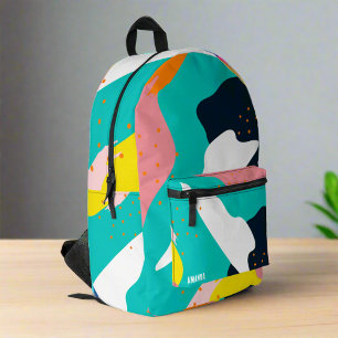 Trendy Terug naar school Kleurrijke Abstracte naam Bedrukte Rugzak