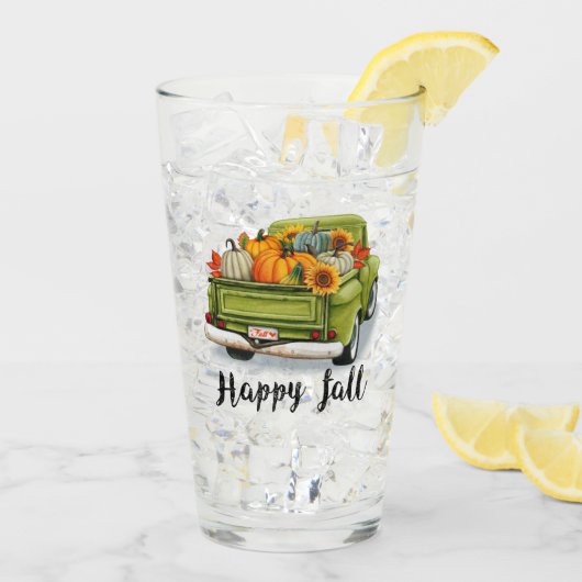 Trendy Thanksgiving Mooi Herfst Collectie Glas (Achterkant ijs)