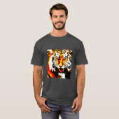 Trendy Tiger Head Modern Elegant Sjabloon T-shirt (Voorkant volledig)