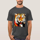 Trendy Tiger Head Modern Elegant Sjabloon T-shirt (Voorkant)
