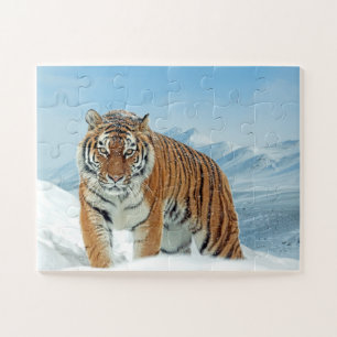 Trendy Tiger Snow Mountains Animal Photo Winter Legpuzzel
