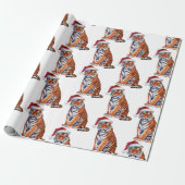 Trendy Tiger with Santa Hat Christmas Cadeaupapier (Uitgerold)