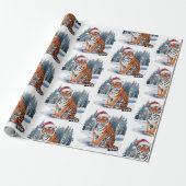 Trendy Tiger with Santa Hat Christmas Cadeaupapier (Uitgerold)