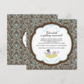 Trendy Tortelduifjes Bridal Shower Invitation Brow Kaart (Voorkant / Achterkant)