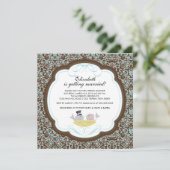 Trendy Tortelduifjes Bridal Shower Invitation Brow Kaart (Staand voorkant)