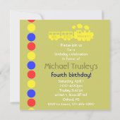 Trendy Train Birthday Invitation Kaart (Achterkant)