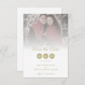 Trendy Transparency Effect Elegant Photo Wedding Save The Date (Voorkant / Achterkant)